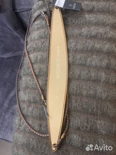 Ремень золотой женский кожаный