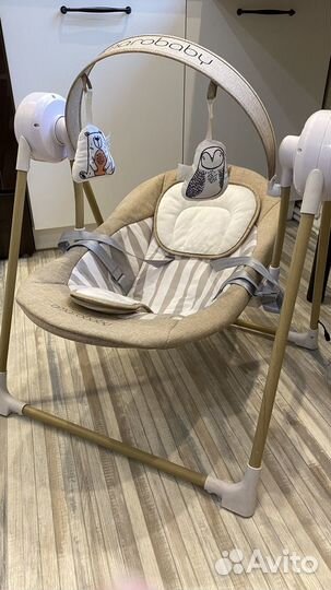 Электрокачели amarobaby wooden swing