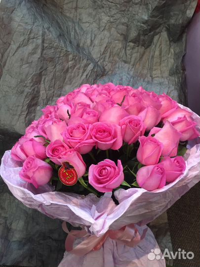 Розы-Розовые-101шт-60см-за 5000.Доставка крд 24ч