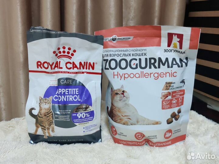 Сухой корм для кошек Royal canin и Zoogurman