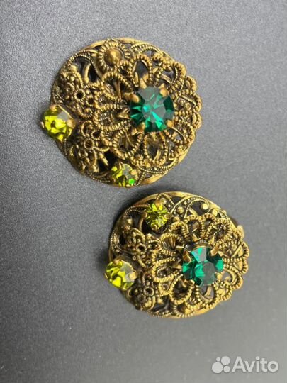 Винтажные серьги клипсы West Germany к броши