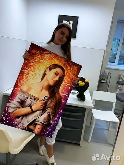 Портрет. Печать на холсте. Подарок