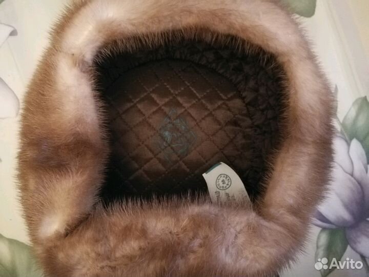 Шапка ушанка мужская из норки новая с пломбой СССР