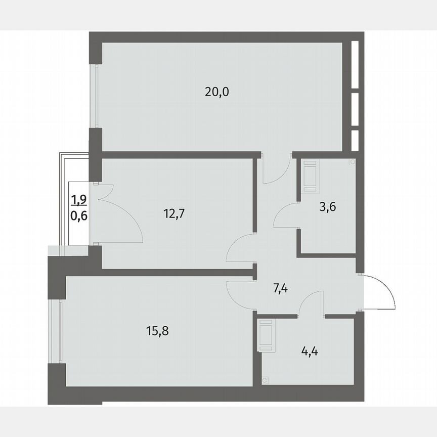 2-к. квартира, 64,5 м², 5/6 эт.