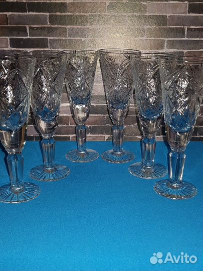 Хрустальные рюмки на ножке СССР 13см