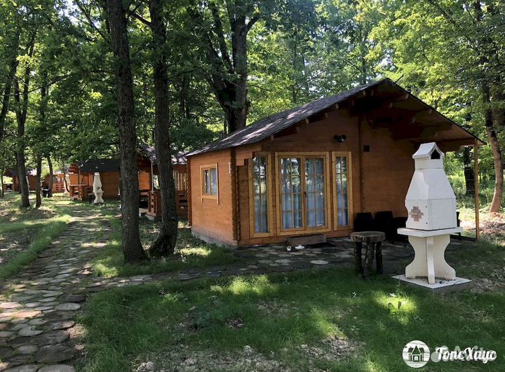 Садовый дом шале с террасой