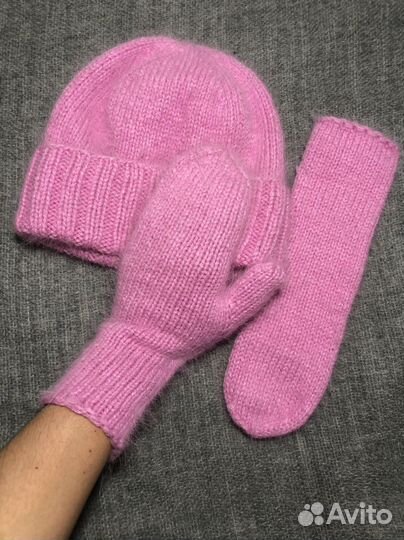 Варежки из пуха норки