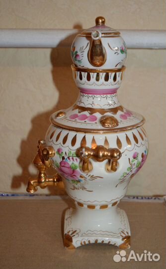 Фарфоровый самоварчик СССР. Гжель