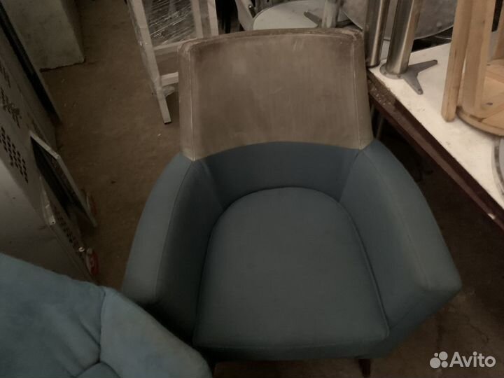 Кресло лазурный ткань сталь 70/60/91