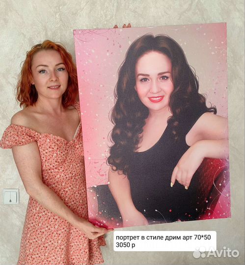 Портрет по фото на холсте