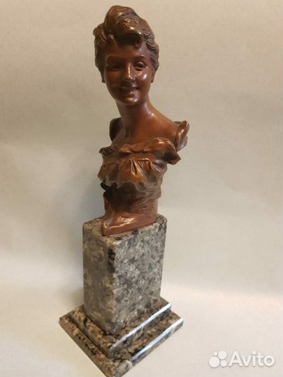 Бюст бронза Франция нач. хх века
