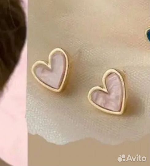 Сережки сердечки