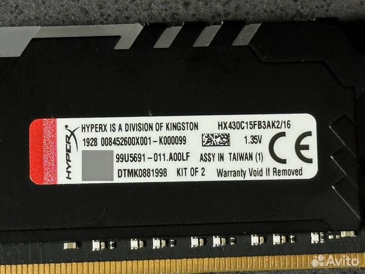 Kingston HyperX fury Black RGB 3000MHz 16GB