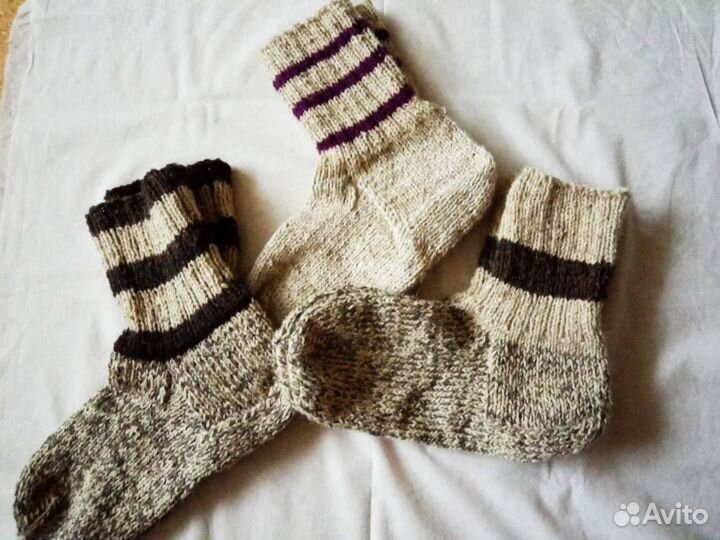 Носки шерстяные ручной вязки