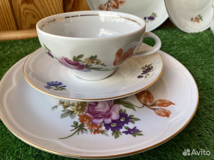 Сервиз Гдр Мейсенский букет Предметы