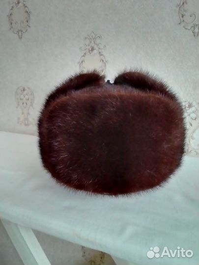 Норковая шапка мужская полная