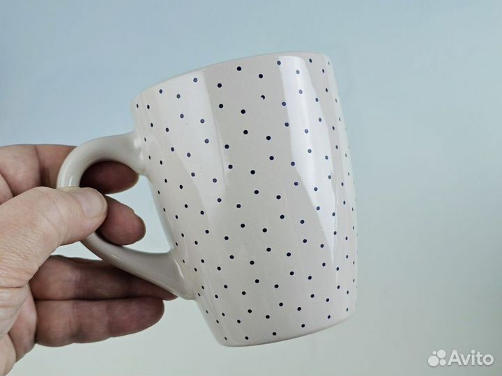 Кружка керамика белая в горох ив роше 290мл новая