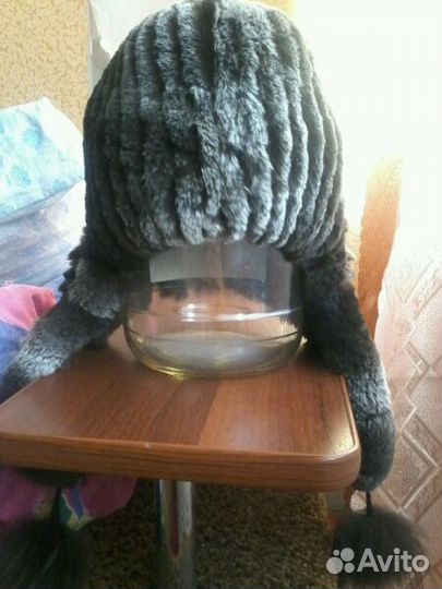 Шапка вязаная из кролика