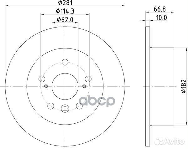 Диск тормозной зад ND1077K nisshinbo