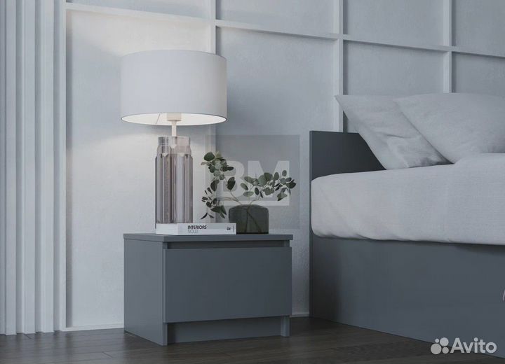 Тумба прикроватная (графит) новая