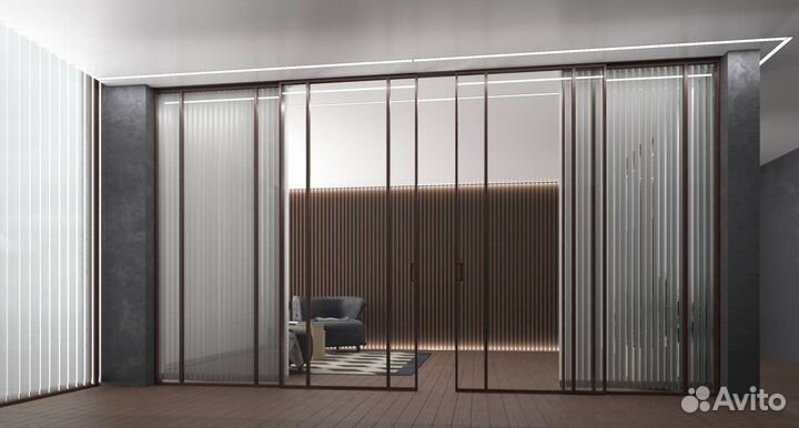 Раздвижные стеклянные перегородки