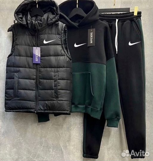 Спортивный костюм тройка Nike с флисом(телпый)