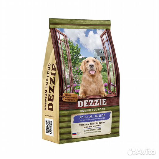 Сухой корм для собак Dezzie индейка курица 3кг