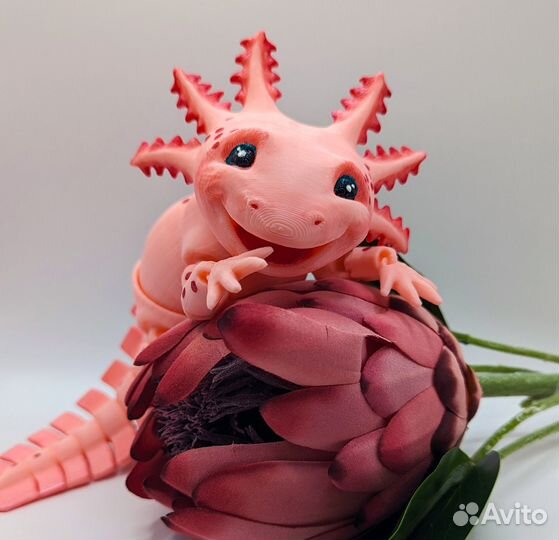 Аксолотль - водяной дракон, подвижная игрушка