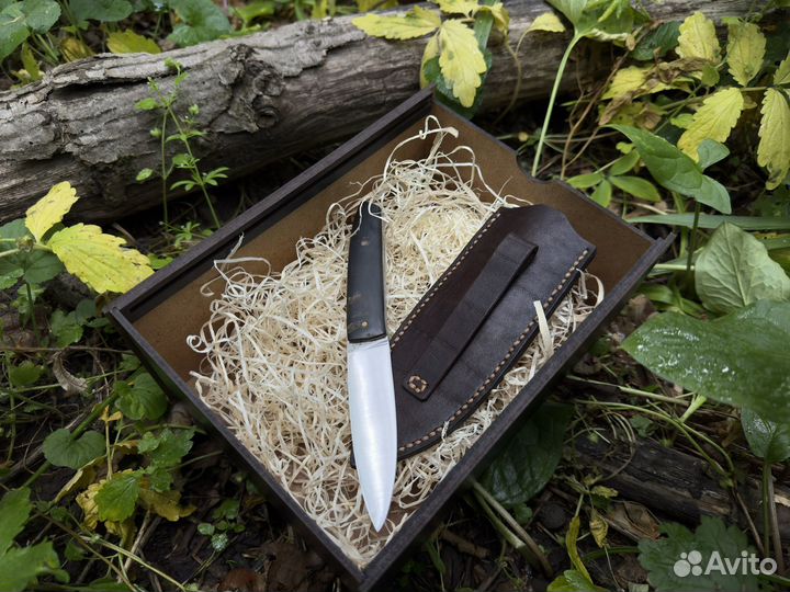 Нож ручной работы. Рог буйвола, клапан