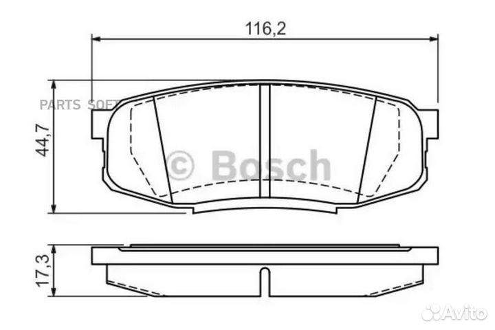 Bosch 0986494380 Колодки тормозные дисковые зад