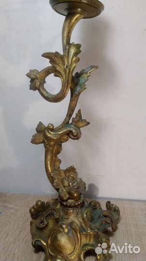 Подсвечник старинный бронза