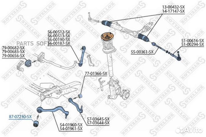 Stellox 87-07230-SX сайлентблок рычага перед нижн.\ BMW 5 E60 03