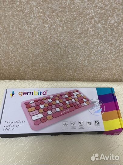 Беспроводная розовая клавиатура KW-5