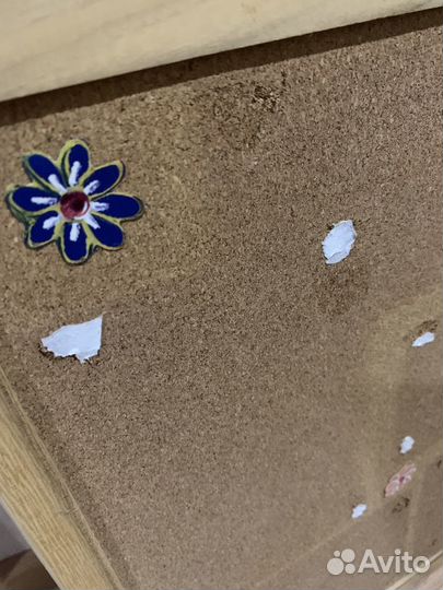 Пробковая двухсторонняя доска для записей и фото