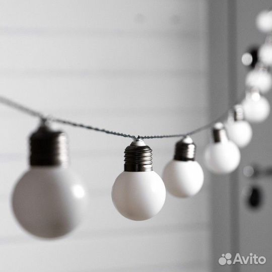 Ретрогирлянда на солнечной батарее 10 матовых ламп