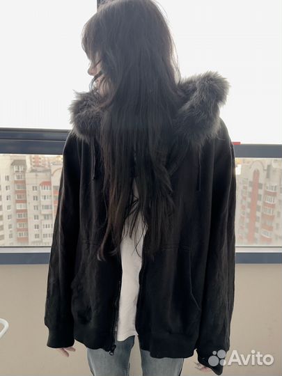 Архивная зип худи с мехом (fur zip hoodie)