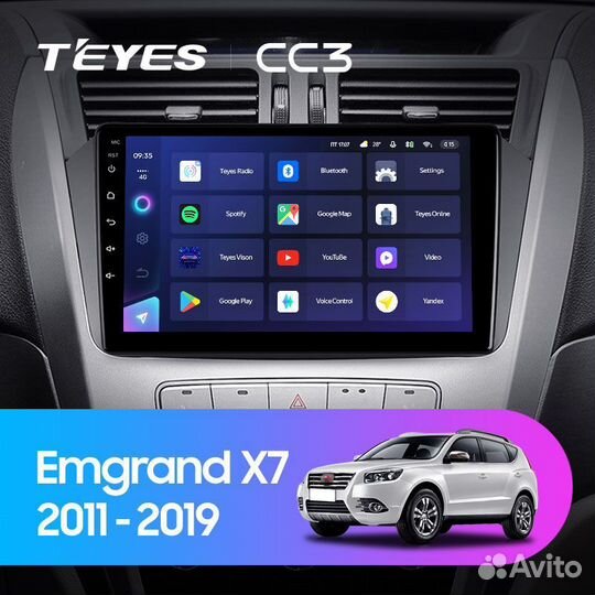 Магнитола Teyes CC3 Plus Geely Emgrand X7 1 11-19