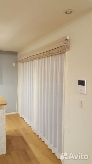 Римские шторы с тюлем