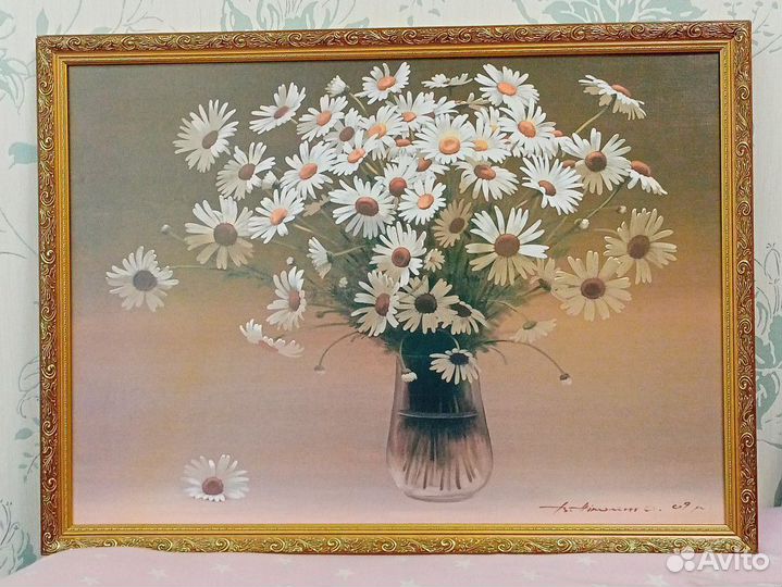 Картина Букет ромашек в вазе 75х55 см