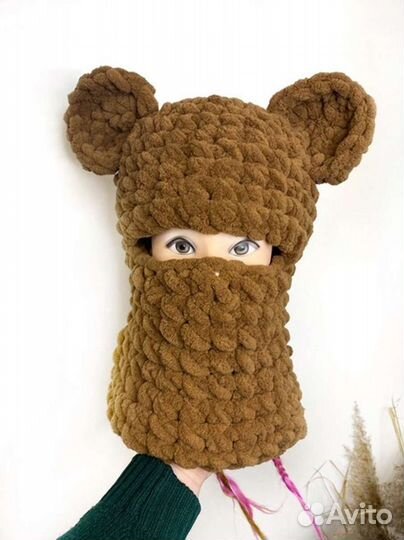 Балаклава вязаная для девушек