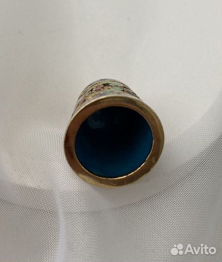 Винтажный наперсток, выемчатая эмаль, редкость