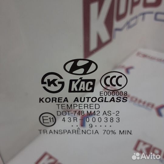 Стекло задней правой двери hyundai sonata NF