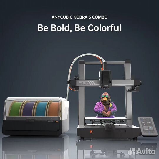 3D принтер anycubic Kobra 3 combo(+ обучение)
