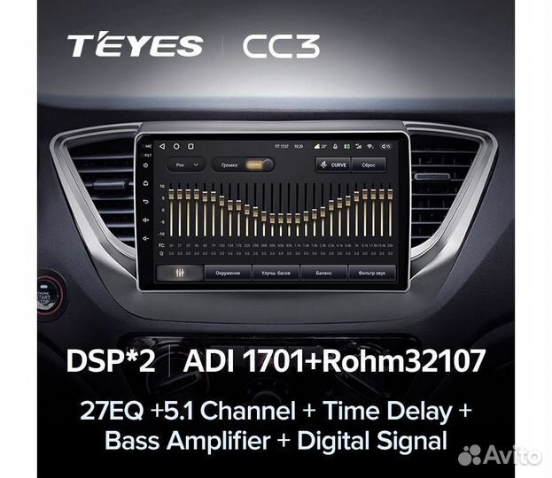 Штатная android магнитола Teyes CC3L 4/32Hyundai Solaris