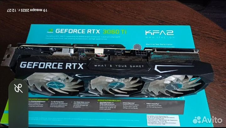 Видеокарта rtx 3060ti kfa2 gddr6x 8gb