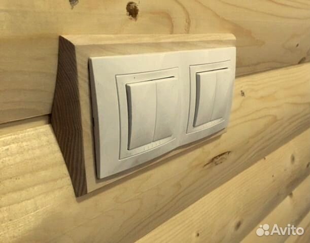 Накладки на бревно под монтаж электрики