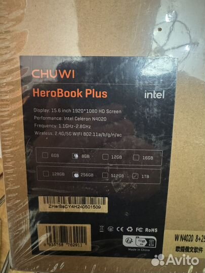 Ноутбук новый Chuwi HeroBook Plus 15.6