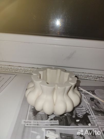 Кашпо для декора,из гипса