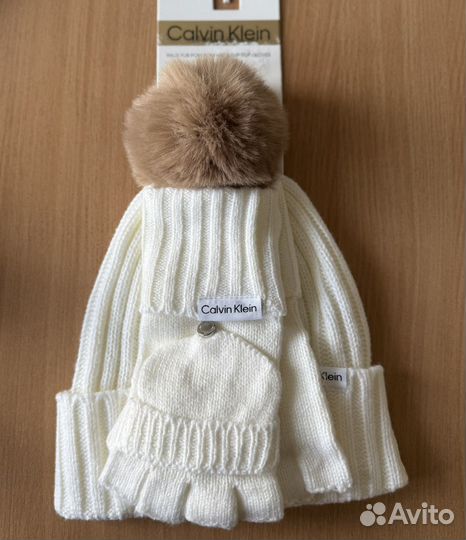 Шапка и перчатки calvin klein