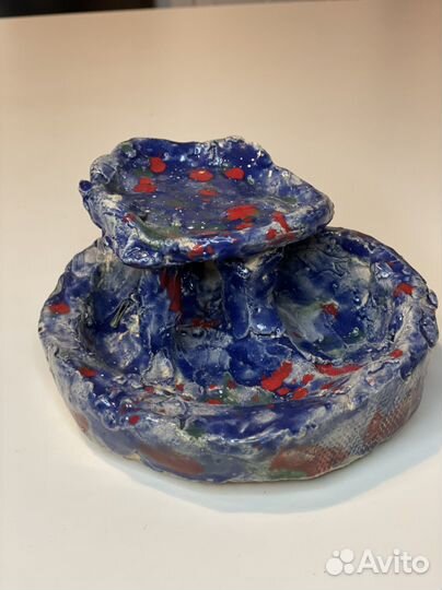 Керамическая тарелка этажерка